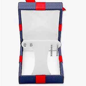 2 Pair Sterling Silver Genuine Diamond Earring Set